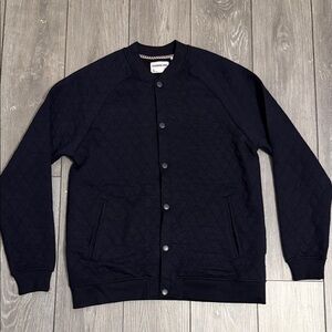 Sovereign Code Quilted Navy Blue Bomber Jacket